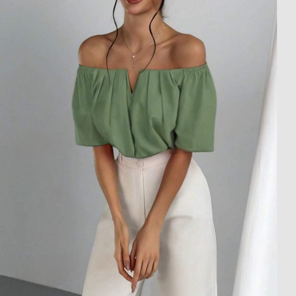 Boho V neck waist tie crop top
